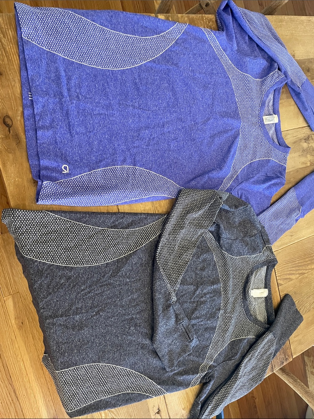Gapfit Seamless Long Sleeve Tops - Blue & Charcoal